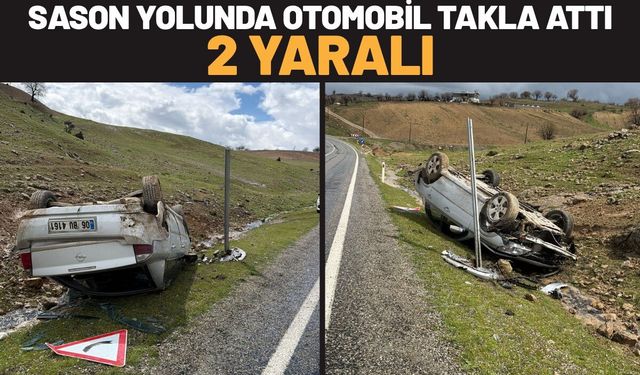 Sason Yolunda Otomobil Takla Attı, 2 Yaralı