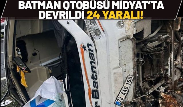 Batman Otobüsü Midyat’ta Devrildi, 24 Yaralı!