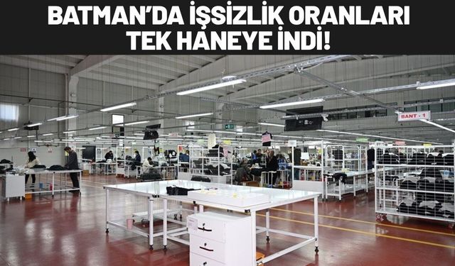Batman’da İşsizlik Oranları Tek Haneye İndi!