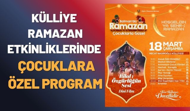 Batman’da Ramazan Etkinlikleri: 18 Mart’ta Çocuklara Özel Program