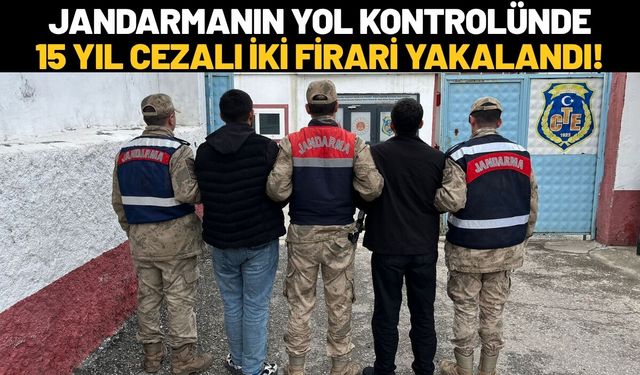 Jandarmanın Yol Kontrolünde 15 Yıl Cezalı İki Firari Yakalandı!