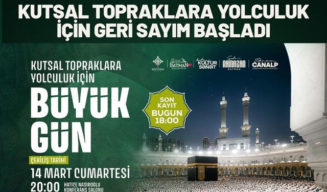 Kutsal Topraklara Yolculuk İçin Geri Sayım Başladı