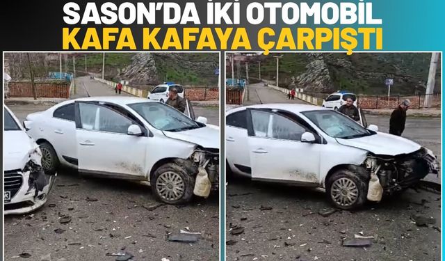 Sason’da İki Otomobil Kafa Kafaya Çarpıştı