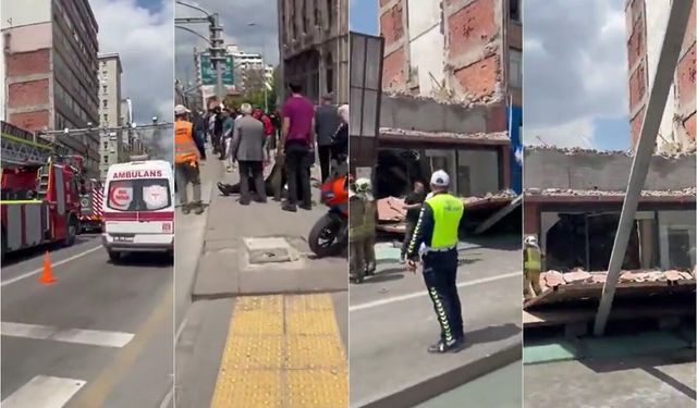Ankara'da bina yıkımı sırasında platform devrildi: 3 yaralı