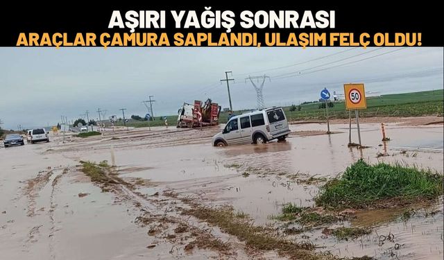 Batman - Kurtalan Yolunda Aşırı Yağış Sonrası Araçlar Çamura Saplandı, Ulaşım Felç Oldu!