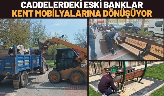 Batman’da Caddelerdeki Eski Banklar Kent Mobilyalarına Dönüşüyor