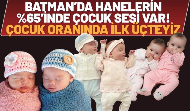 Batman’da Hanelerin %65’inde Çocuk Sesi Var! Çocuk Oranında ilk Üçteyiz