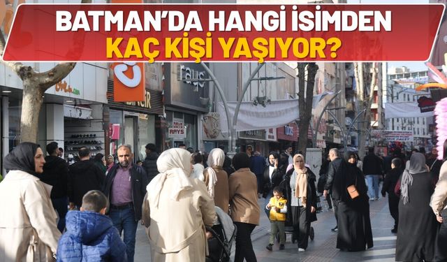 Batman’da Hangi İsimden Kaç Kişi Yaşıyor? Batman 2026 İsim Haritası