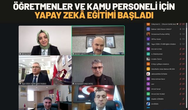 Batman’da Öğretmenler ve Kamu Personeli İçin Yapay Zekâ Eğitimi Başladı