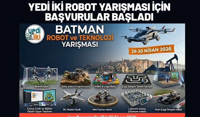Batman’da Yedi İki Robot Yarışması İçin Başvurular Başladı