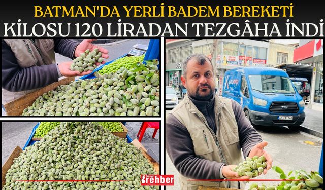 Batman'da Yerli Badem Bereketi: Kilosu 120 Liradan Tezgâha İndi