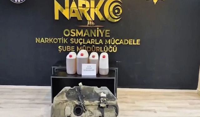 Osmaniye'de yakıt deposuna gizlenmiş 48 kilo sıvı metamfetamin ele geçirildi