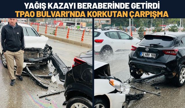 Batman’da Yağış Kazayı Beraberinde Getirdi: TPAO Bulvarı’nda Korkutan Çarpışma