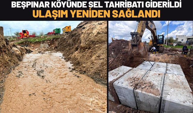 Beşpınar Köyünde Sel Tahribatı Giderildi Ulaşım Yeniden Sağlandı