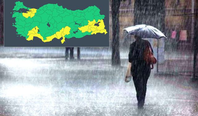21 il için sarı kodlu uyarı