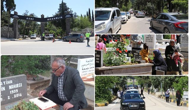 Bayramda kabir ziyaretleri sürüyor