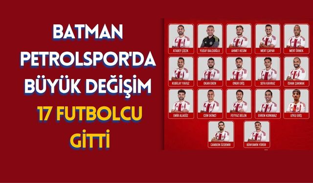 Batman Petrolspor’da Büyük Değişim! 17 Futbolcu Gitti