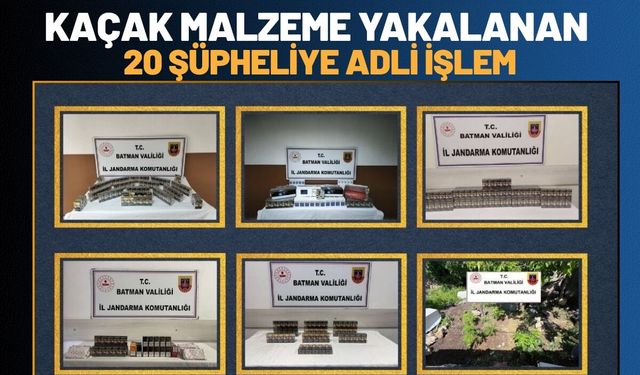 Kaçak Malzeme Yakalanan 20 Şüpheliye Adli İşlem