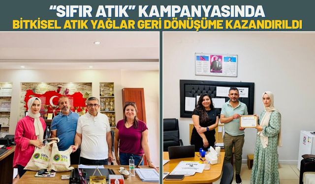 Batman’da “Sıfır Atık” Kampanyasında Bitkisel Atık Yağlar Geri Dönüşüme Kazandırıldı