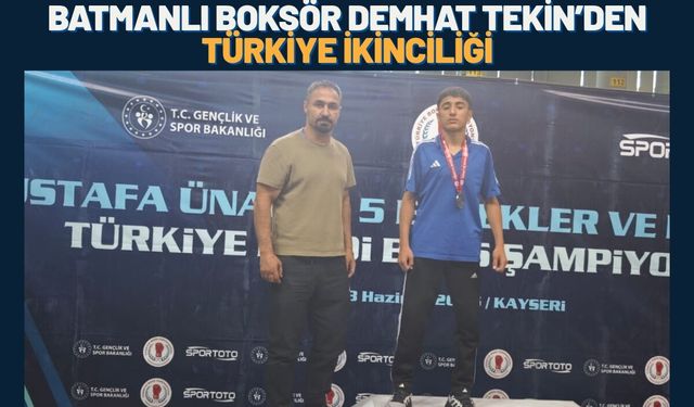 Batmanlı Boksör Demhat Tekin'den Türkiye İkinciliği