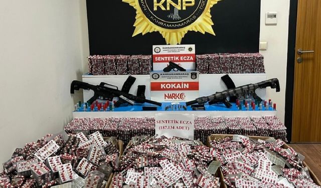 Kahramanmaraş'ta 187 bin sentetik ecza hap ele geçirildi: 3 tutuklama