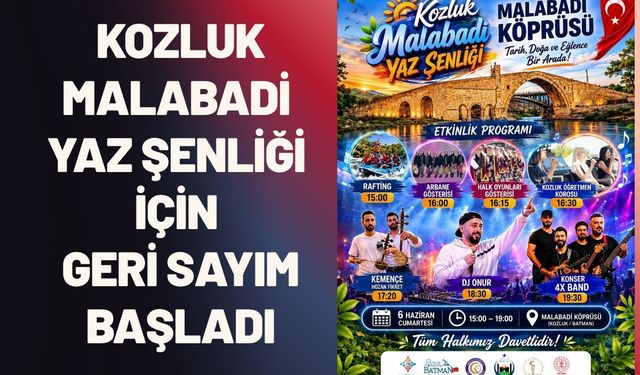 Kozluk Malabadi Yaz Şenliği İçin Geri Sayım Başladı
