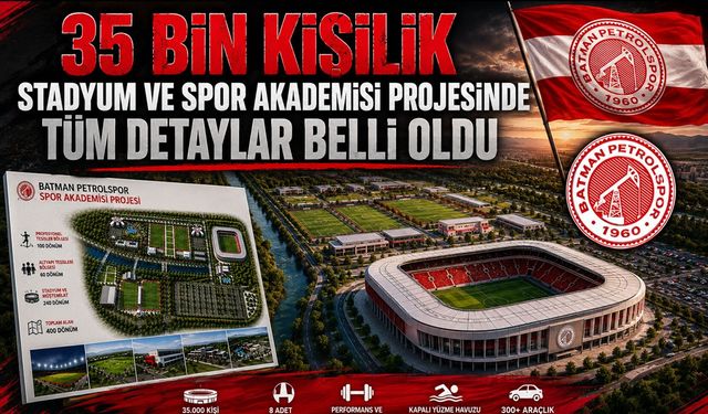 Batman 35 Bin Kişilik Stadyum ve Spor Akademisi Projesinde Tüm Detaylar Belli Oldu