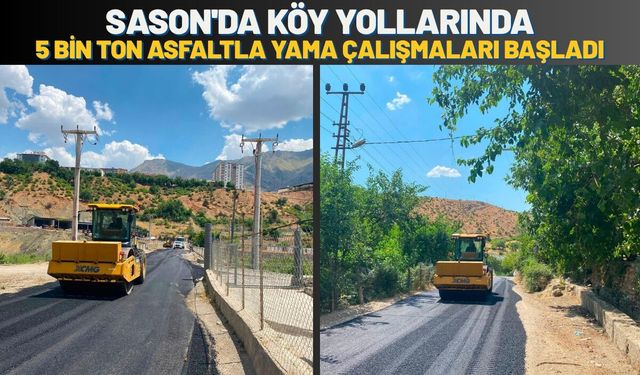 Sason'da Köy Yollarında Asfalt Yama Çalışmaları Başladı