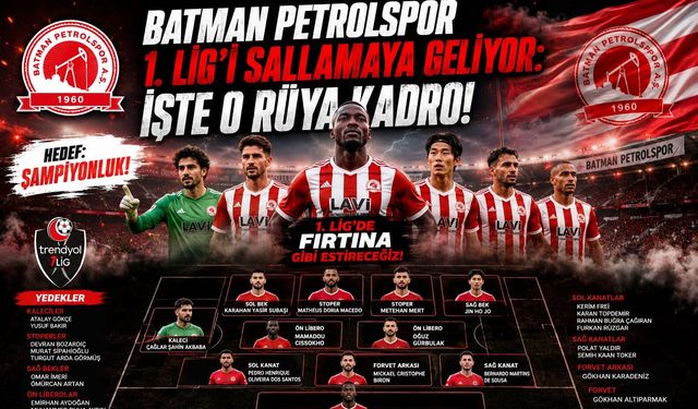 Batman Petrolspor 1. Lig’i Sallamaya Geliyor: İşte O Rüya Kadro!