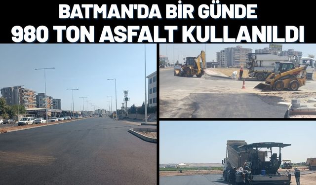 Batman'da Bir Günde 980 Ton Asfalt Kullanıldı