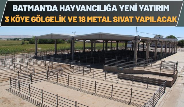 Batman'da Hayvancılığa Yeni Yatırım: 3 Köye Gölgelik ve 18 Metal Sıvat Yapılacak