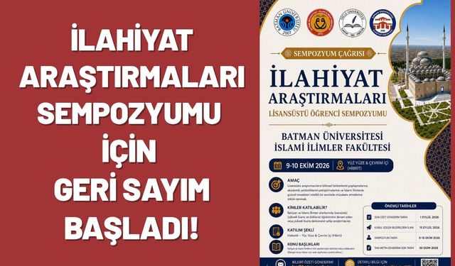 Batman’da İlahiyat Araştırmaları Sempozyumu İçin Geri Sayım Başladı!