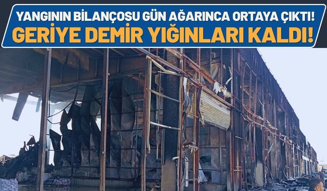 Batman'da Yangının Bilançosu Gün Ağarınca Ortaya Çıktı! Geriye Sadece Demir Yığınları Kaldı!