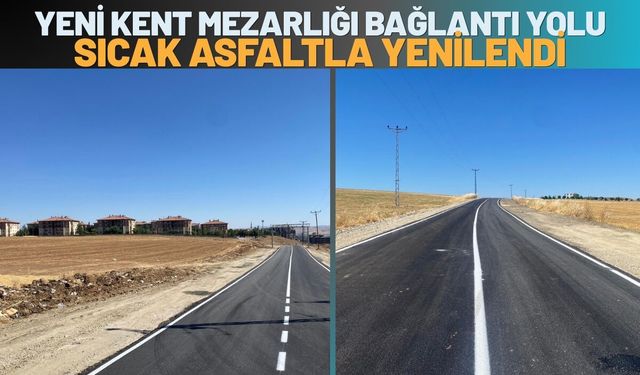 Batman'da Yeni Kent Mezarlığı Bağlantı Yolu Sıcak Asfaltla Yenilendi