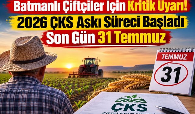 Batmanlı Çiftçiler İçin Kritik Uyarı! 2026 ÇKS Askı Süreci Başladı Son Gün 31 Temmuz