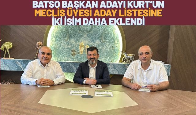 BATSO Başkan Adayı Kurt’un Meclis Üyesi Aday Listesine İki İsim Daha Eklendi