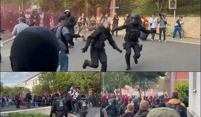 Binlerce kişi AfD kongresini protesto etti: Polis ile protestocular karşı karşıya geldi