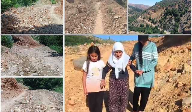 Bozuk yol nedeniyle kilometrelerce yürümek zorunda kalıyorlar