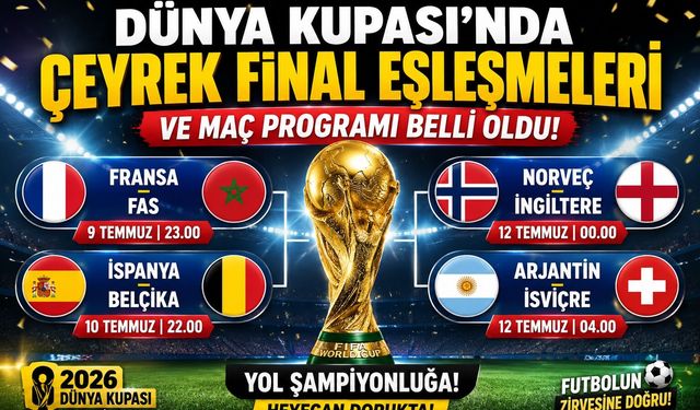 Dünya Kupası'nda Çeyrek Final Eşleşmeleri ve Maç Programı Belli Oldu
