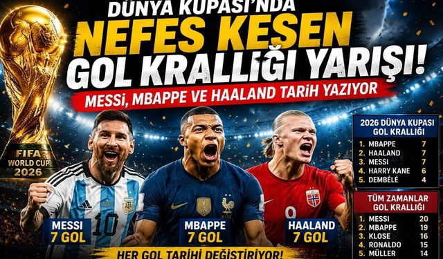 Dünya Kupası'nda Nefes Kesen Gol Krallığı Yarışı! Messi, Mbappe ve Haaland Tarih Yazıyor