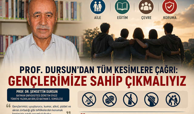 Prof. Dursun’dan Tüm Kesimlere Çağrı: Gençlerimize Sahip Çıkmalıyız
