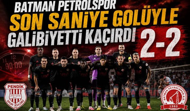 Batman Petrolspor Son Saniye Golüyle Galibiyeti Kaçırdı