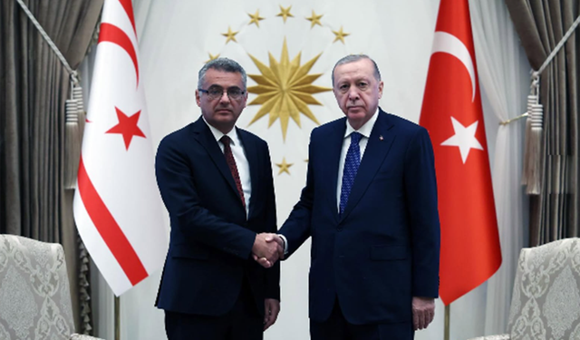 Cumhurbaşkanı Erdoğan, KKTC Cumhurbaşkanı Erhürman ve KKTC Başbakanı Üstel ile görüştü