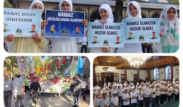 Kocaeli'de yüzlerce çocuk namaz için yürüdü: 'Hayat Namazla Güzeldir' programı sona erdi