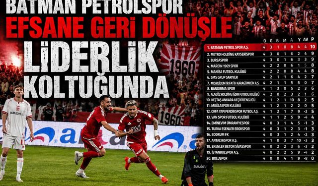 Batman Petrolspor Efsane Geri Dönüşle Liderlik Koltuğunda
