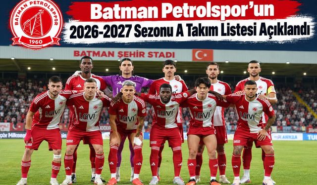 Batman Petrolspor’un 2026-2027 Sezonu A Takım Listesi Açıklandı