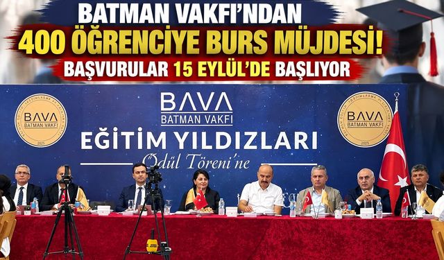 Batman Vakfı’ndan 400 Öğrenciye Burs Müjdesi! Başvurular 15 Eylül’de Başlıyor