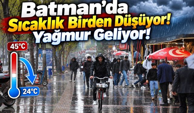 Batman’da Sıcaklık Birden Düşüyor! Yağmur Geliyor