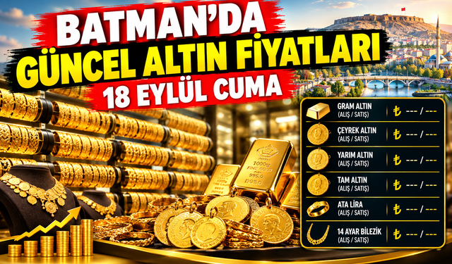 BATMAN’DA GÜNCEL ALTIN FİYATLARI – 18 EYLÜL CUMA
