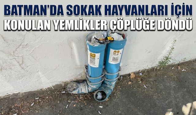 Batman’da Sokak Hayvanları İçin Konulan Yemlikler Çöplüğe Döndü